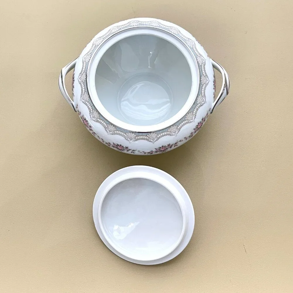 Noritake China Glenwood 5770 Sugar Bowl 2 Pc Dish Rose Floral